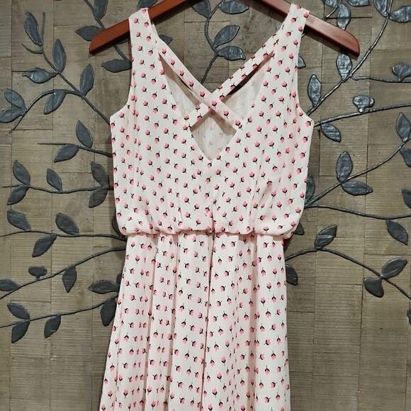 LUSH Dress With Pink Tulips  Size XS - Picture 6 of 8